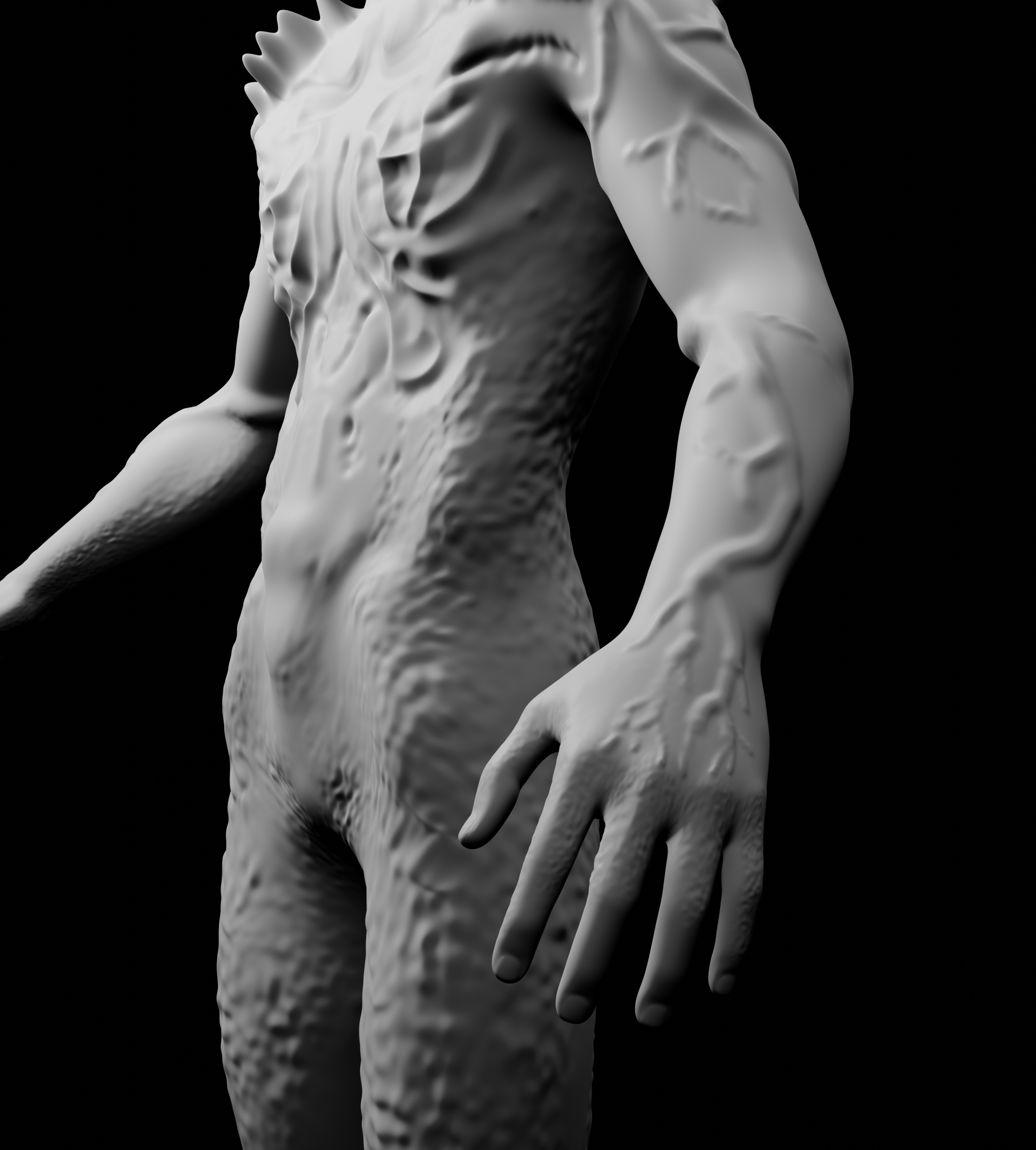 Sculpting test 3 on character in Blender